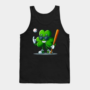 Shamrock Baseball Funny St Patricks Day Boys Kids Tank Top